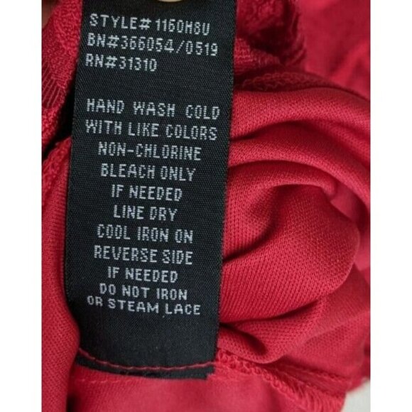 By By Women's Dress Size 1 Red Lace Sheath Cocktail Par - Picture 8 of 10